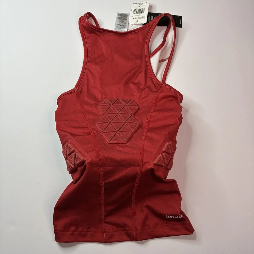 Adidas Aeroready Padded Basketball Compression Top Red Men's Size S Small IQ0881